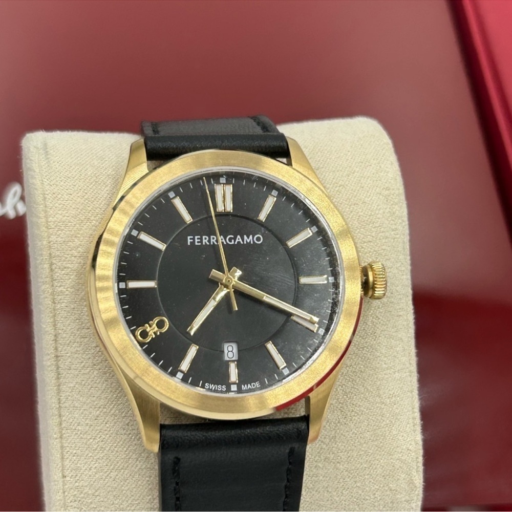 Men’s Salvatore Ferragamo, Swiss watch 42 mm black strap NWT